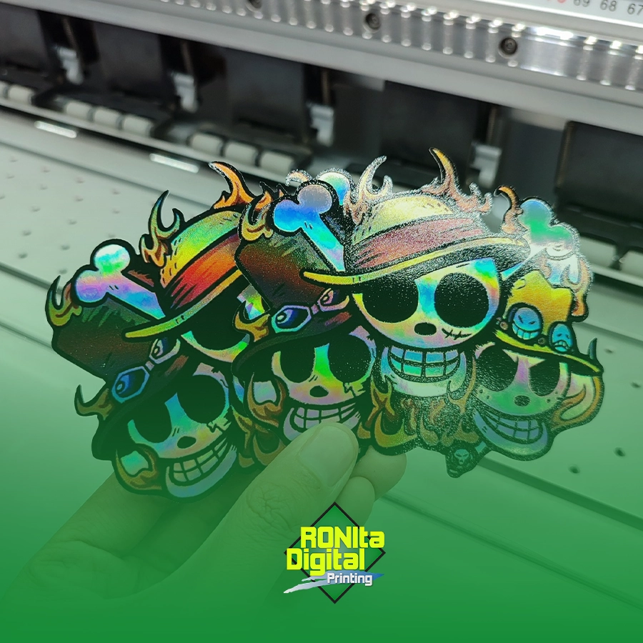 Stiker Hologram Maxdecal UV Gell CMYK